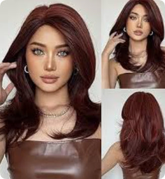 Mid-length Platinum Gradient Color Full-head Wig Chemical Fiber