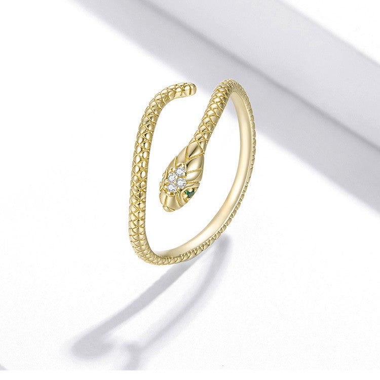 Smart Snake-shaped Electroplating Ring Soul Snake S925 Silver Ring