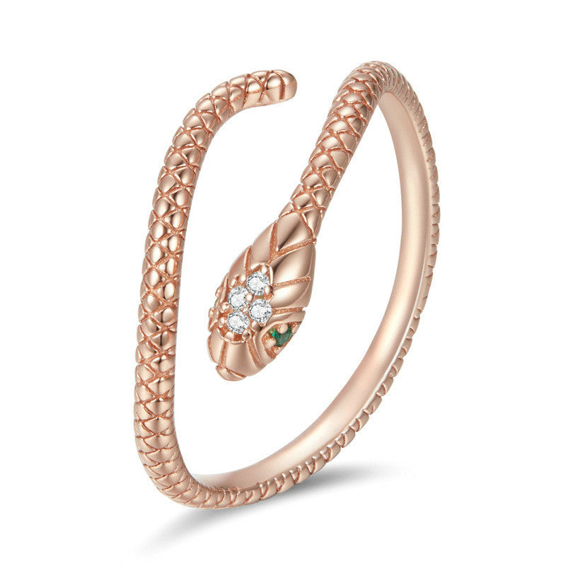 Smart Snake-shaped Electroplating Ring Soul Snake S925 Silver Ring