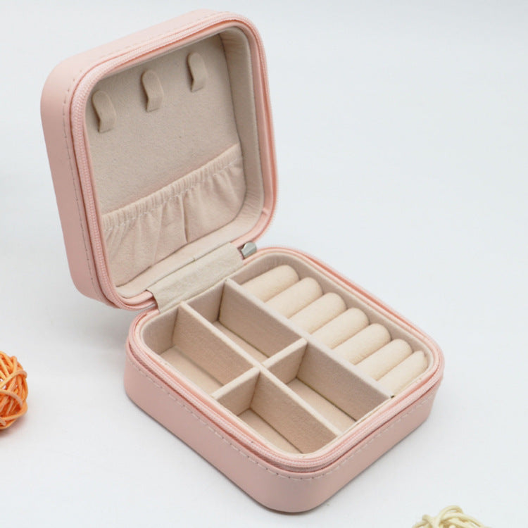 Portable Pu Leather Zipper Jewelry Storage Box (Copy) (Copy)