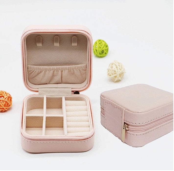 Portable Pu Leather Zipper Jewelry Storage Box (Copy) (Copy)