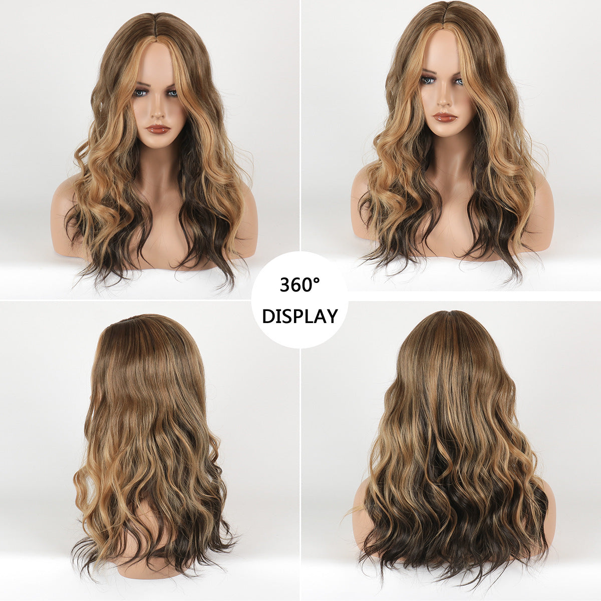 Women's Chemical Fiber Wig With Gradient Long Curly Hair