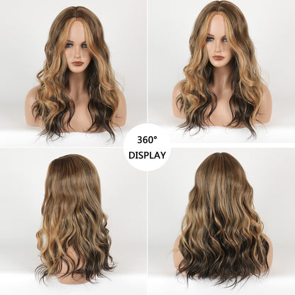 Women's Chemical Fiber Wig With Gradient Long Curly Hair