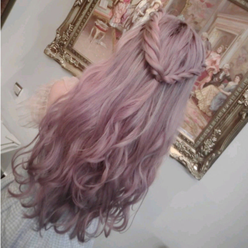 One meter cents wig taro purple long curly hair