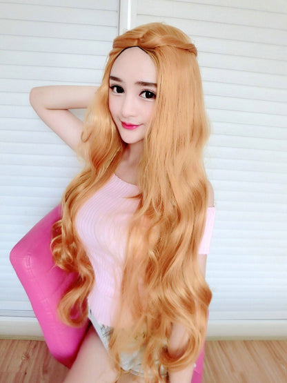 One meter cents wig taro purple long curly hair