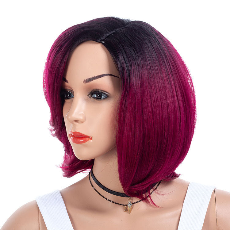 Gradient Partial Short Curly Hair Wig