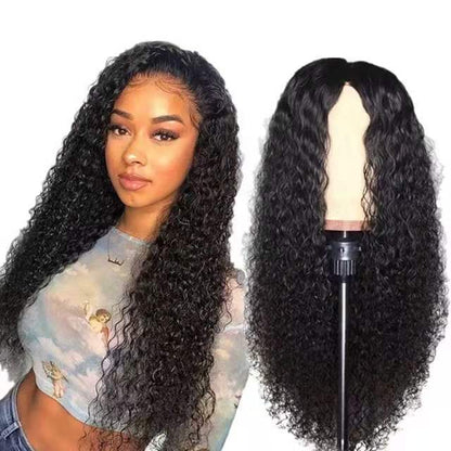 Front Lace Chemical Fiber Long Curly Hair Wig Headgear