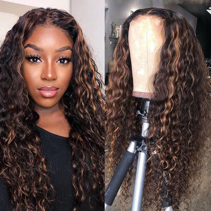 Small Curly Wig  Mixed Color Long Hair Chemical Fiber Headgear