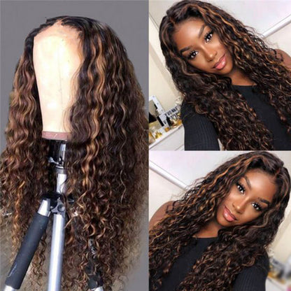 Small Curly Wig  Mixed Color Long Hair Chemical Fiber Headgear