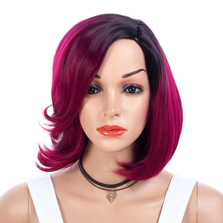 Gradient Partial Short Curly Hair Wig