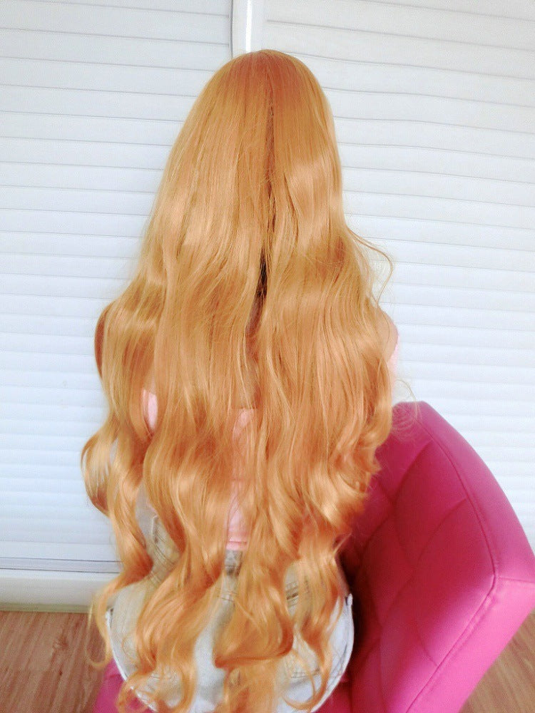 One meter cents wig taro purple long curly hair