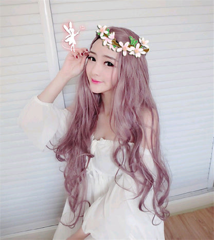 One meter cents wig taro purple long curly hair