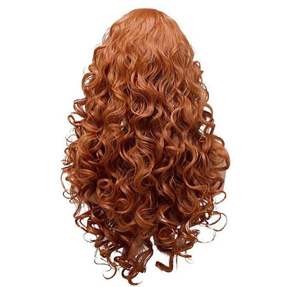 Brown Long Net Red Same Style Instant Noodles Roll Wig