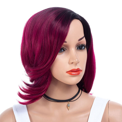 Gradient Partial Short Curly Hair Wig