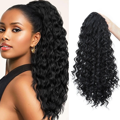 Wig Small Curly Ponytail Gradient Drawstring Wave
