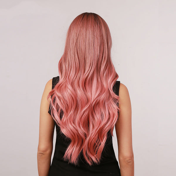 European And American Headgear Waist Long Curly Gradient Big Wave