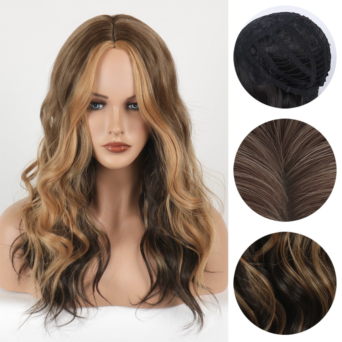 Women's Chemical Fiber Wig With Gradient Long Curly Hair