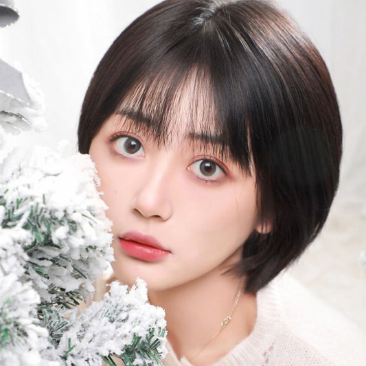 Natural Human Hair Clavicle Hairstyle Full Head Wig