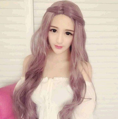 One meter cents wig taro purple long curly hair