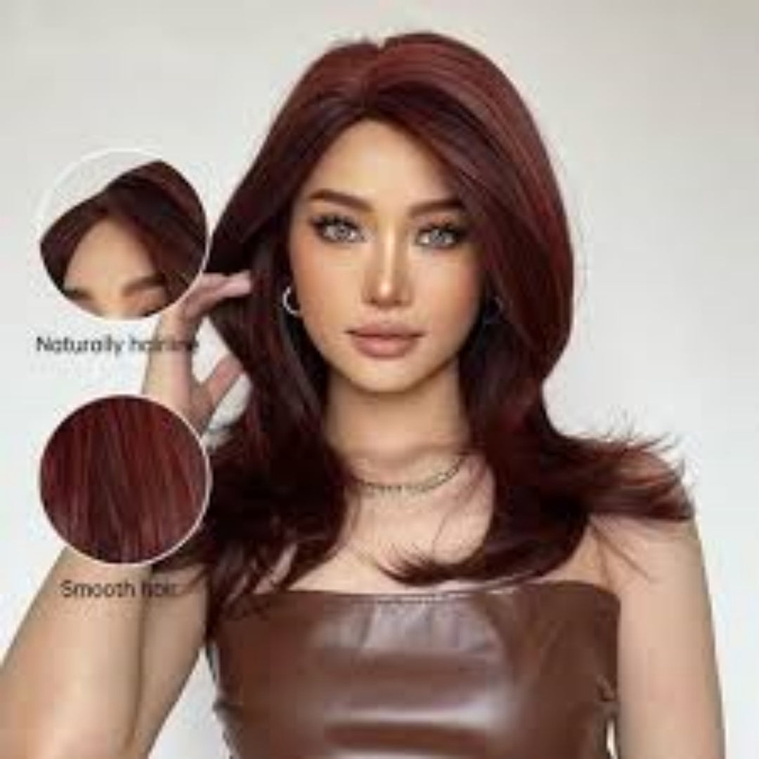 Mid-length Platinum Gradient Color Full-head Wig Chemical Fiber