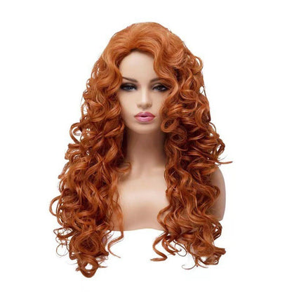 Brown Long Net Red Same Style Instant Noodles Roll Wig