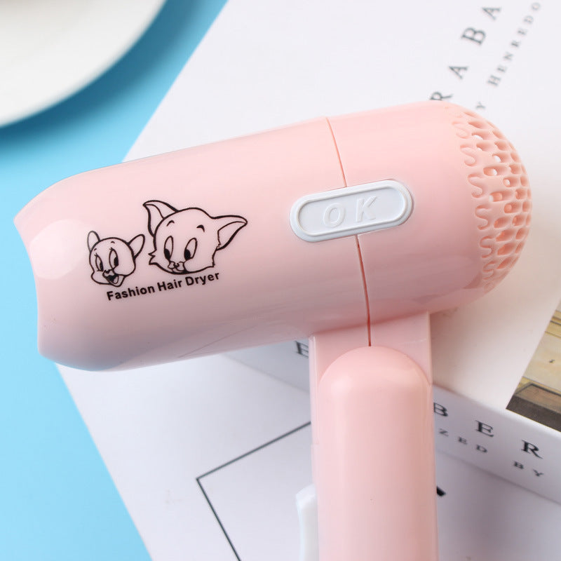Cartoon Hair Dryer Household Cute Travel Small Foldable