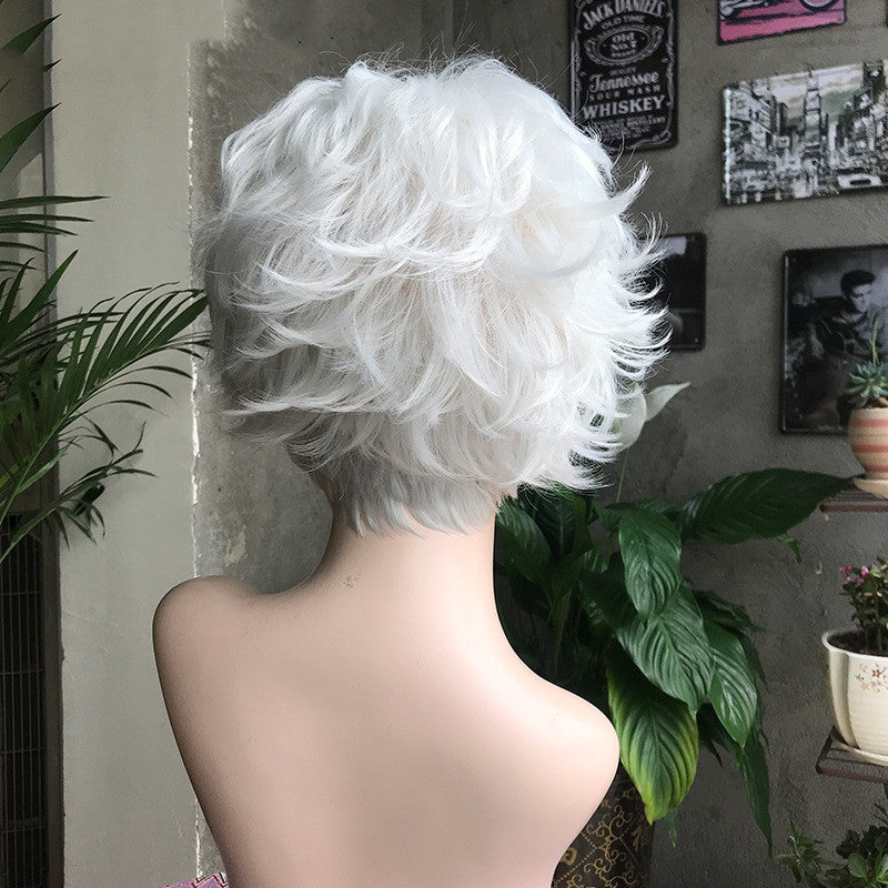 White Chemical Fiber High Temperature Women's Headgear Wig