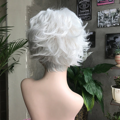 White Chemical Fiber High Temperature Women's Headgear Wig