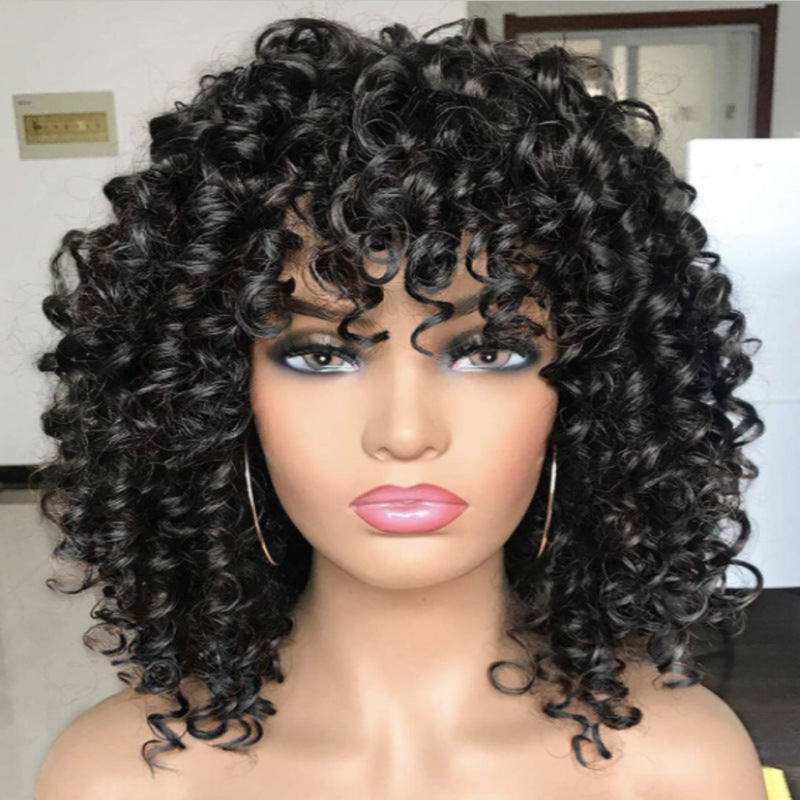 Curly Hair Explosion Head Chemical Fiber High Temperature Silk Wig