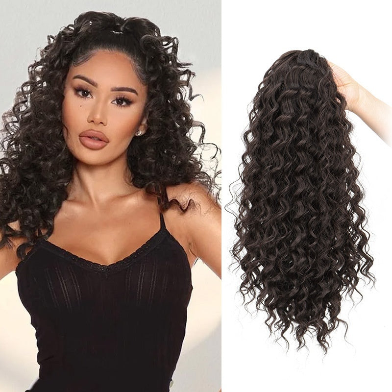 Wig Small Curly Ponytail Gradient Drawstring Wave