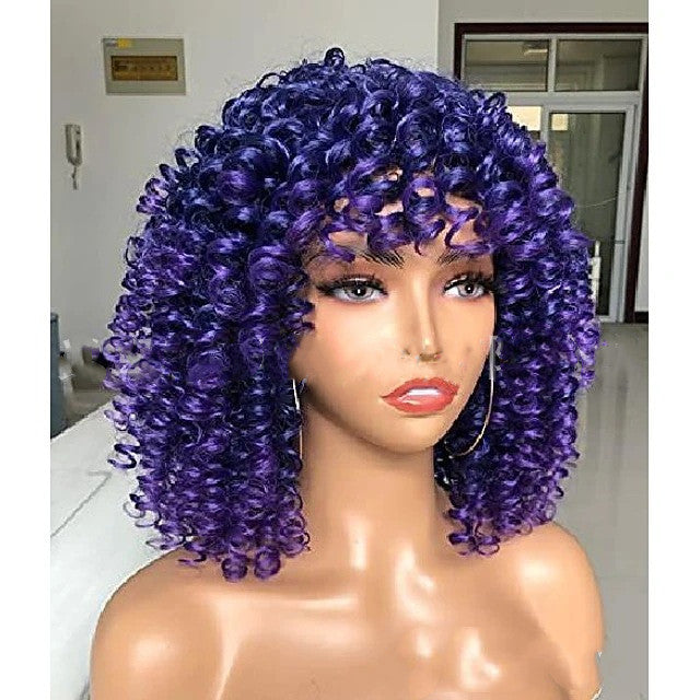 Curly Hair Explosion Head Chemical Fiber High Temperature Silk Wig