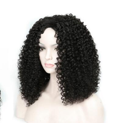 Fashion lady short curly hair chemical fiber high temperature wig