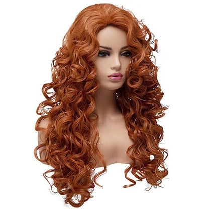 Brown Long Net Red Same Style Instant Noodles Roll Wig