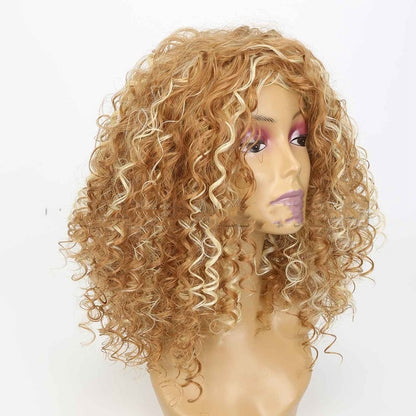 Women's Mixed Color Long African Long Curly Wig