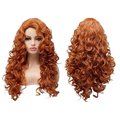Brown Long Net Red Same Style Instant Noodles Roll Wig