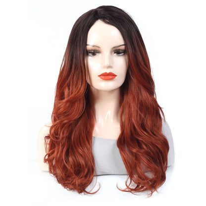 New Fashion Temperament Wig Chemical Fiber Front Lace Long Curly Hair Headgear