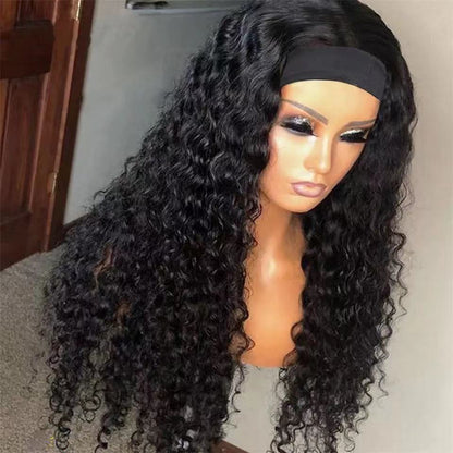 Beauty Long Perm Chemical Fiber Hair Band Wig