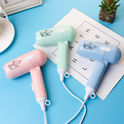 Cartoon Hair Dryer Household Cute Travel Small Foldable