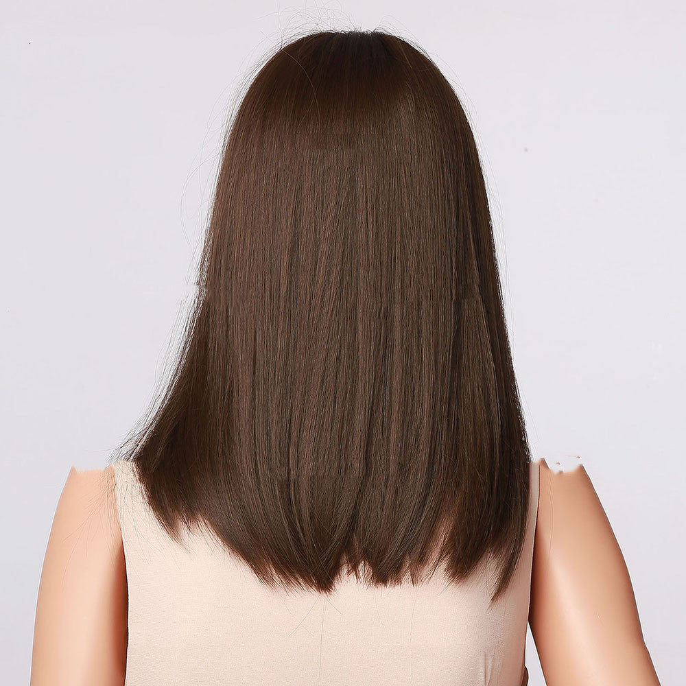 Black And Brown To Modify The Face Shape Shoulder Wig