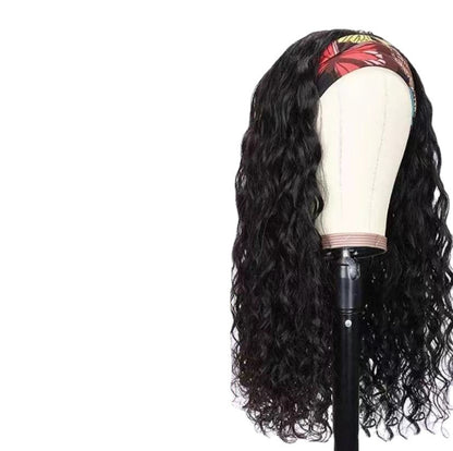 Beauty Long Perm Chemical Fiber Hair Band Wig