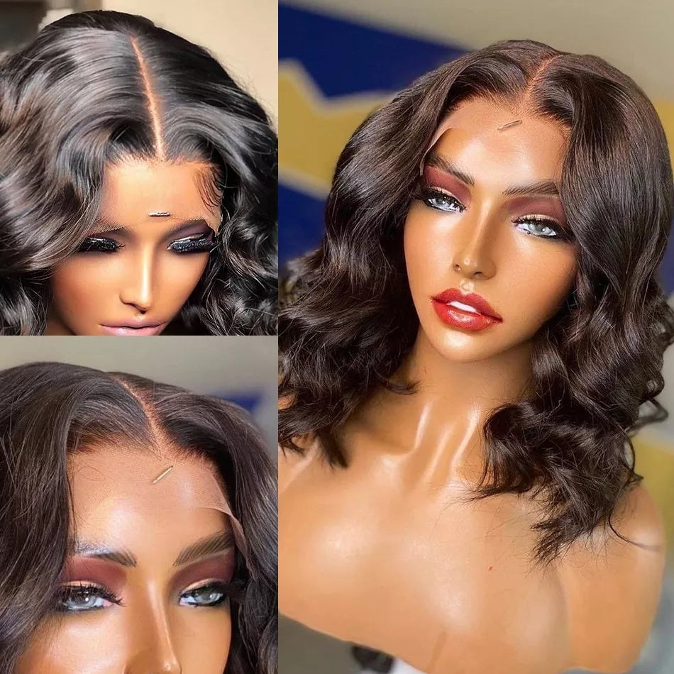 Chemical Fiber Short Curly Front Lace Head Cover Wig