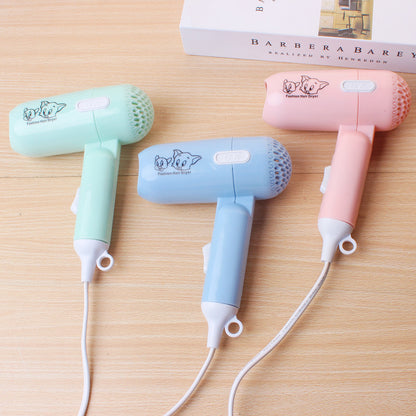 Cartoon Hair Dryer Household Cute Travel Small Foldable