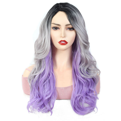 New Fashion Temperament Wig Chemical Fiber Front Lace Long Curly Hair Headgear
